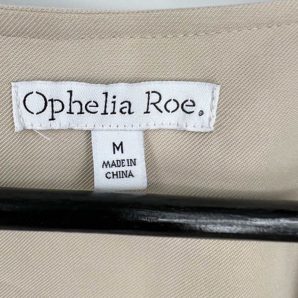 Khaki Wrap Jacket Women's Size Med Tie Front Dressy Business Professional - Picture 13 of 13